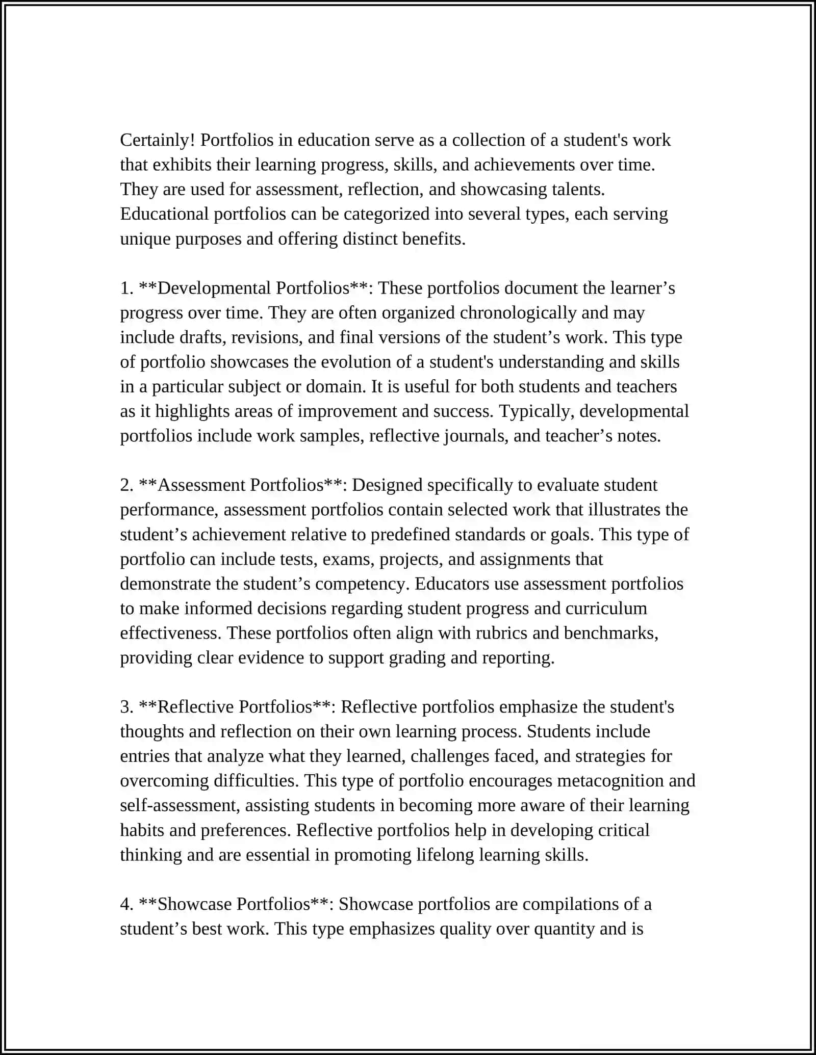PORTFOLIO AS AN ALTERNATIVE ASSESSMENT 4