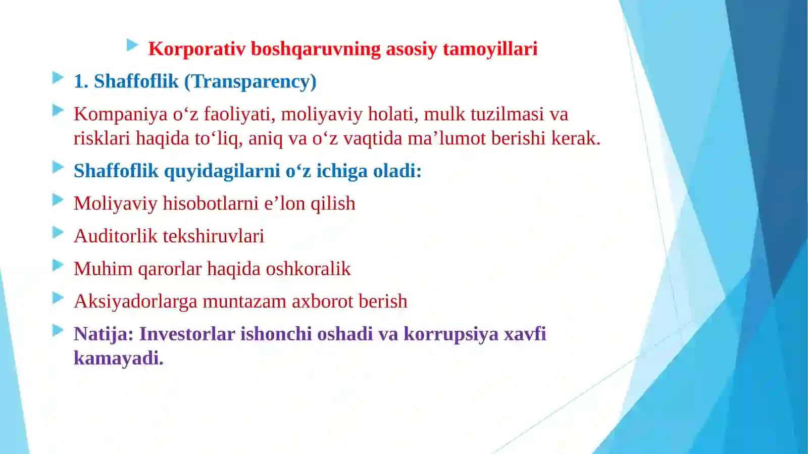 Korporativ boshqaruv tamoyillari 4