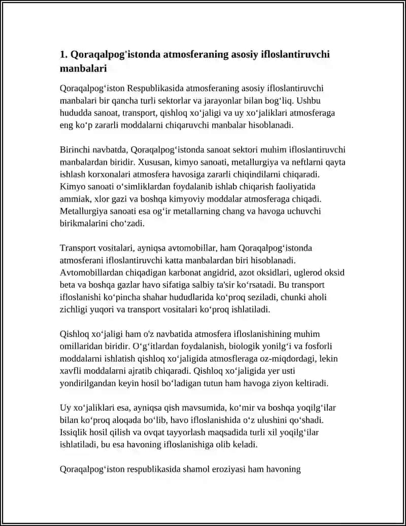 Qoraqalpoqistonda atmosfera havosining ifloslanishi 4