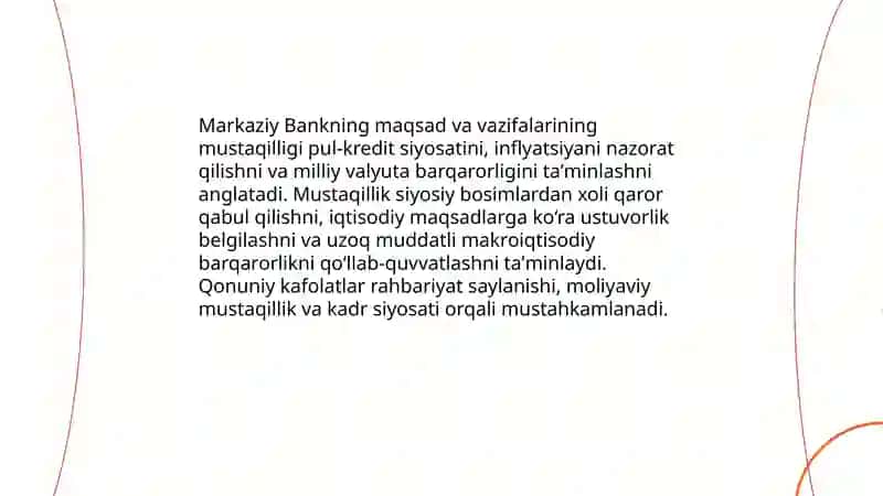 Markaziy Bank mustaqilligi 4