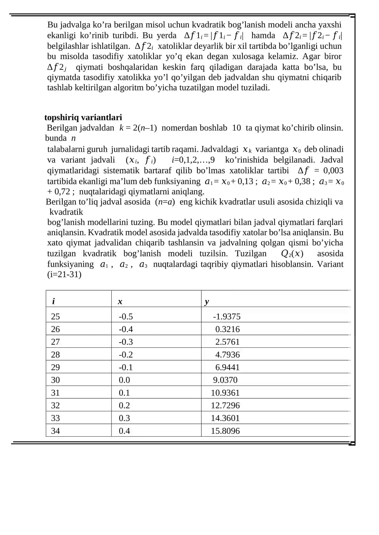 Kvadratlar usuli 4