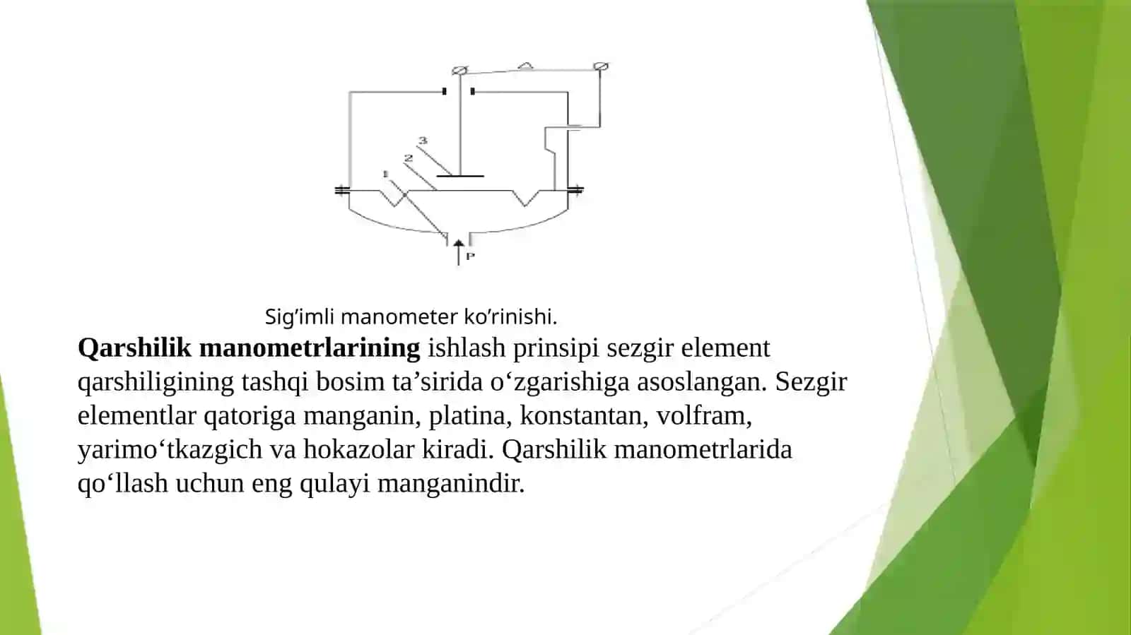 Manometrlar,turlari va tuzilishi 4