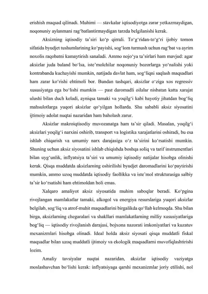 Aksiz soligʻi stavkalari va ularning tabaqalanishi 4
