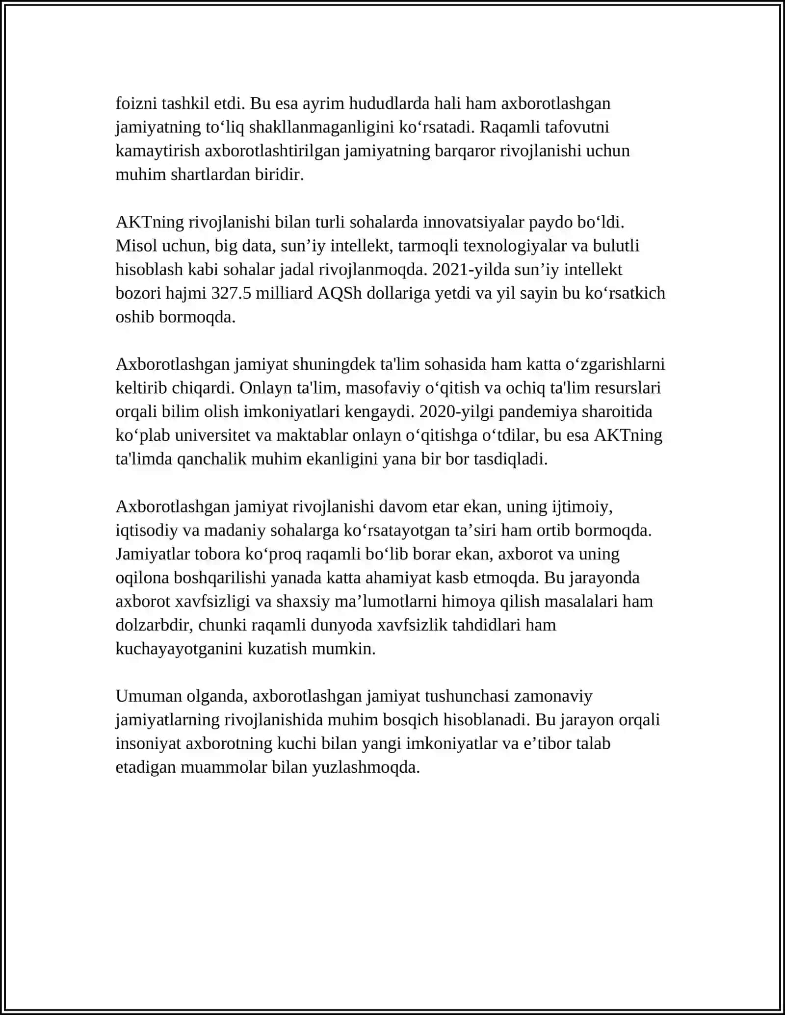 AXBOROTLASHGAN JAMIYAT VA UNING ISTIQBOLLARI 4