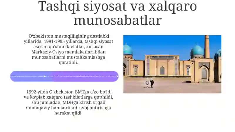 Mustaqil O'zbekiston Respublikasining tashkil topishi va uning tarixiy ahamiyati 4