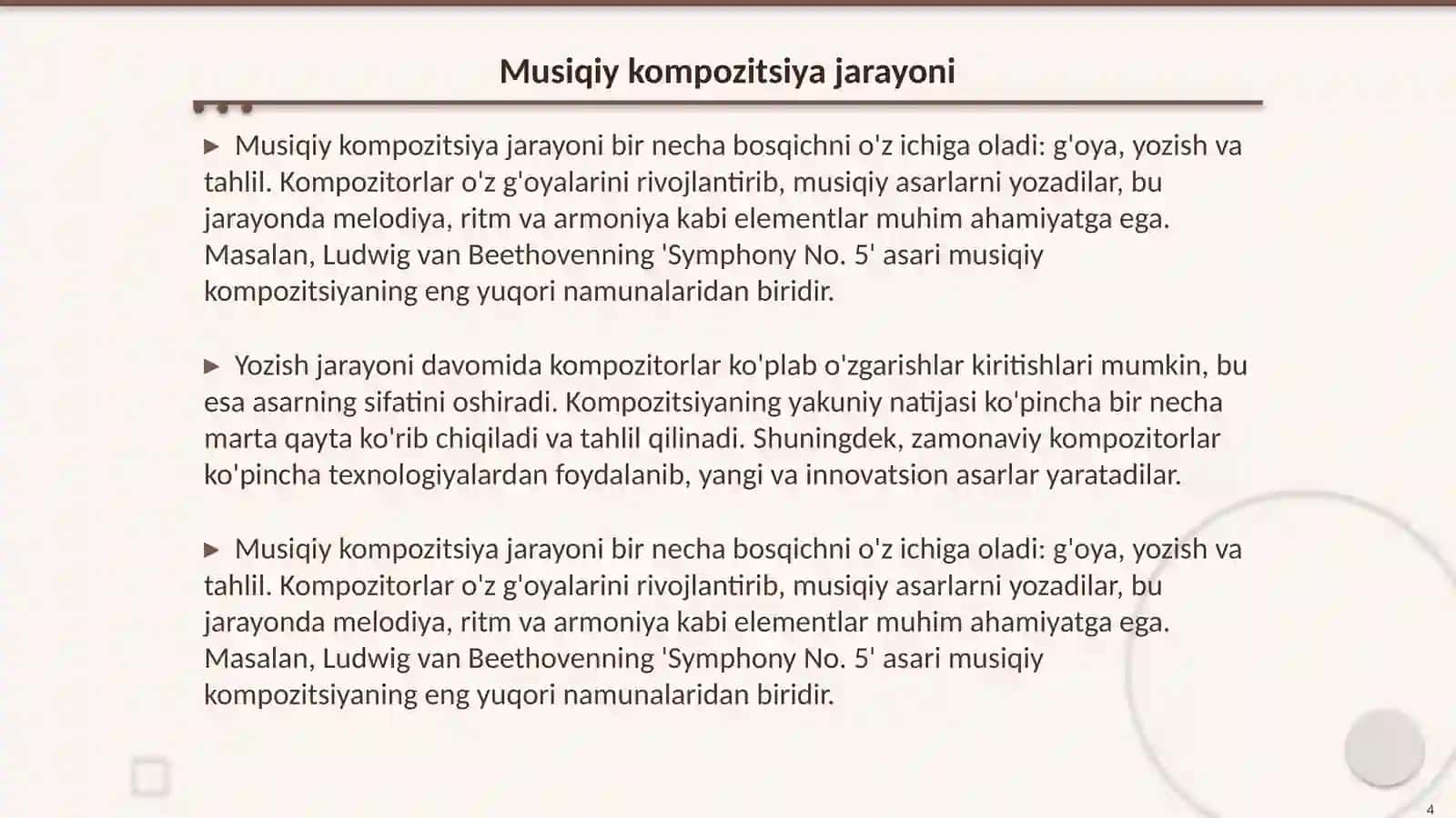 Musiqiy faoliyat turlari 4