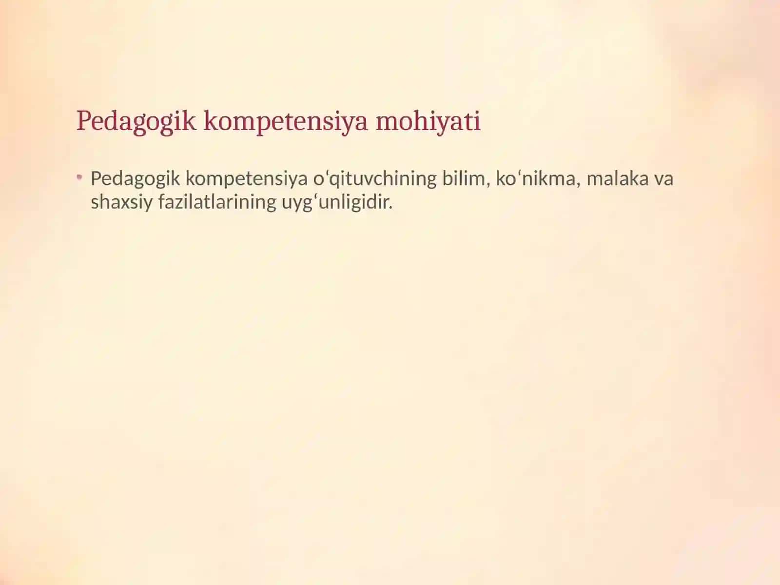 Pedagogikaning umumiy kasbiy kompetensiyasi 4