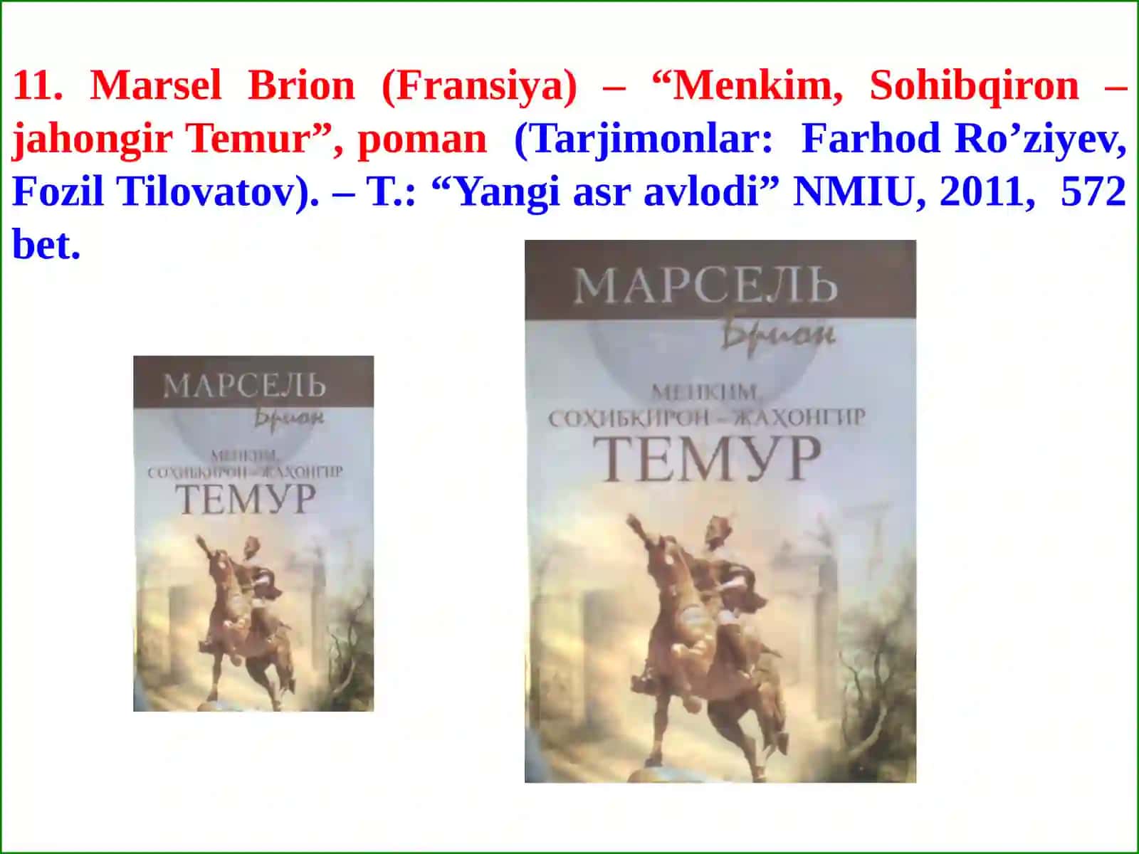 Amir Temur va temuriylar davrida o’zbek 4