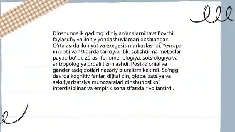 Din dinshunoslik 4