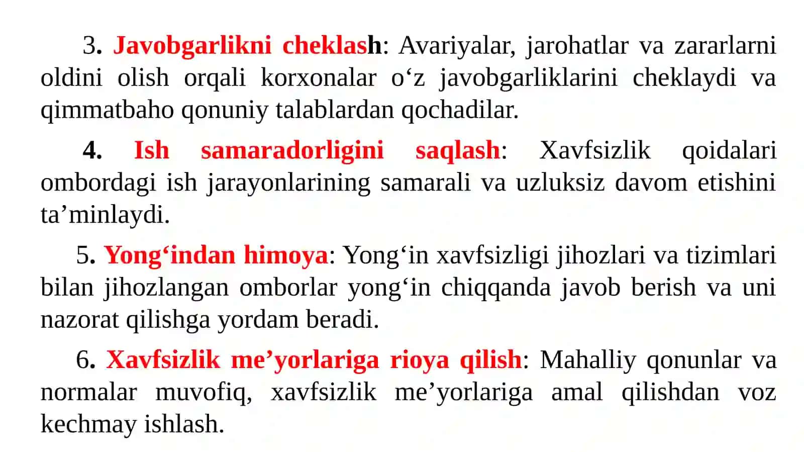 Boyitish fabrikasi omborlari xavfsizlik choralari 4