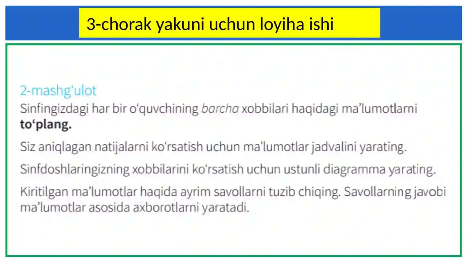 Diagrammalar bilan ishlashni boshlash 4