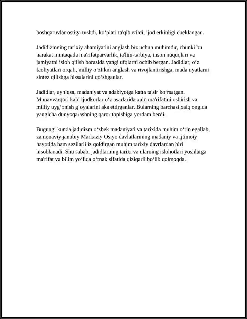 DINSHUNOSLIK FANIDAN JADIDIZM MAVZUSI 4
