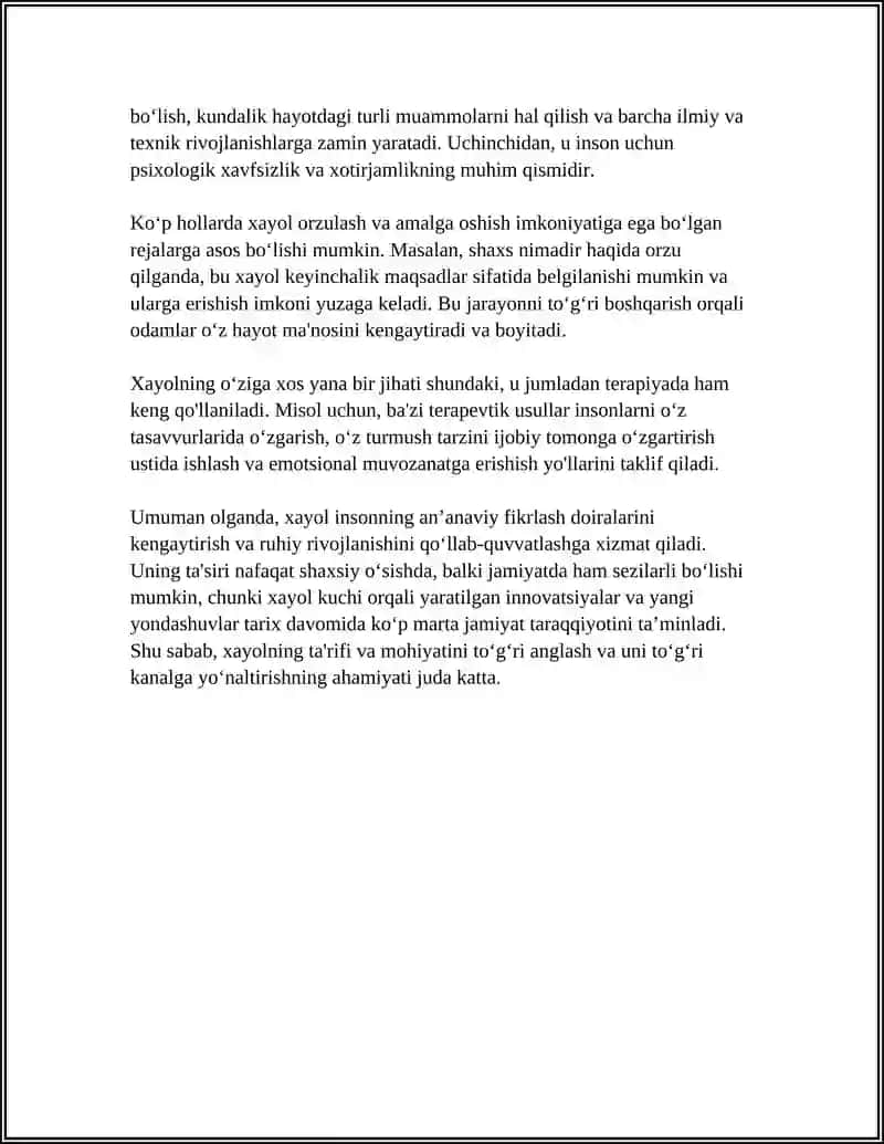 Xayol Haqida Tushuncha 4