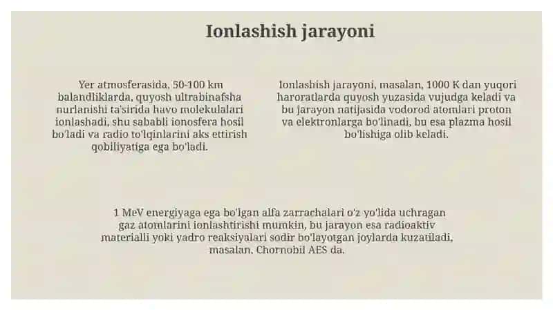 Ionlanish va rekombinasiya 4