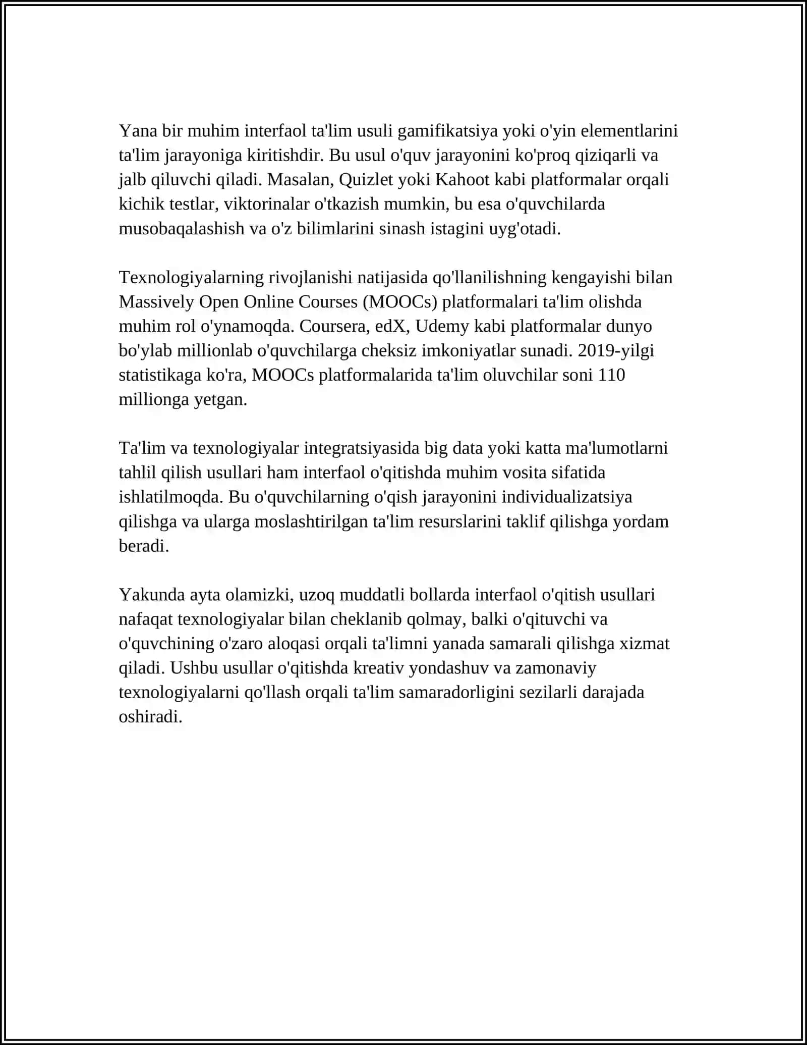 UZOQ MUDDATLI BOLLALARNI ÓQITISHDA FANLAR ARO MUNOSABATLAR 4