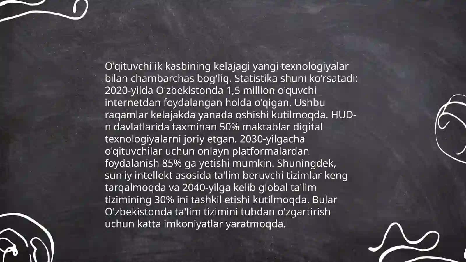 Ta'lim sohasidagi kasblar rivojlanishining prognozlari 4