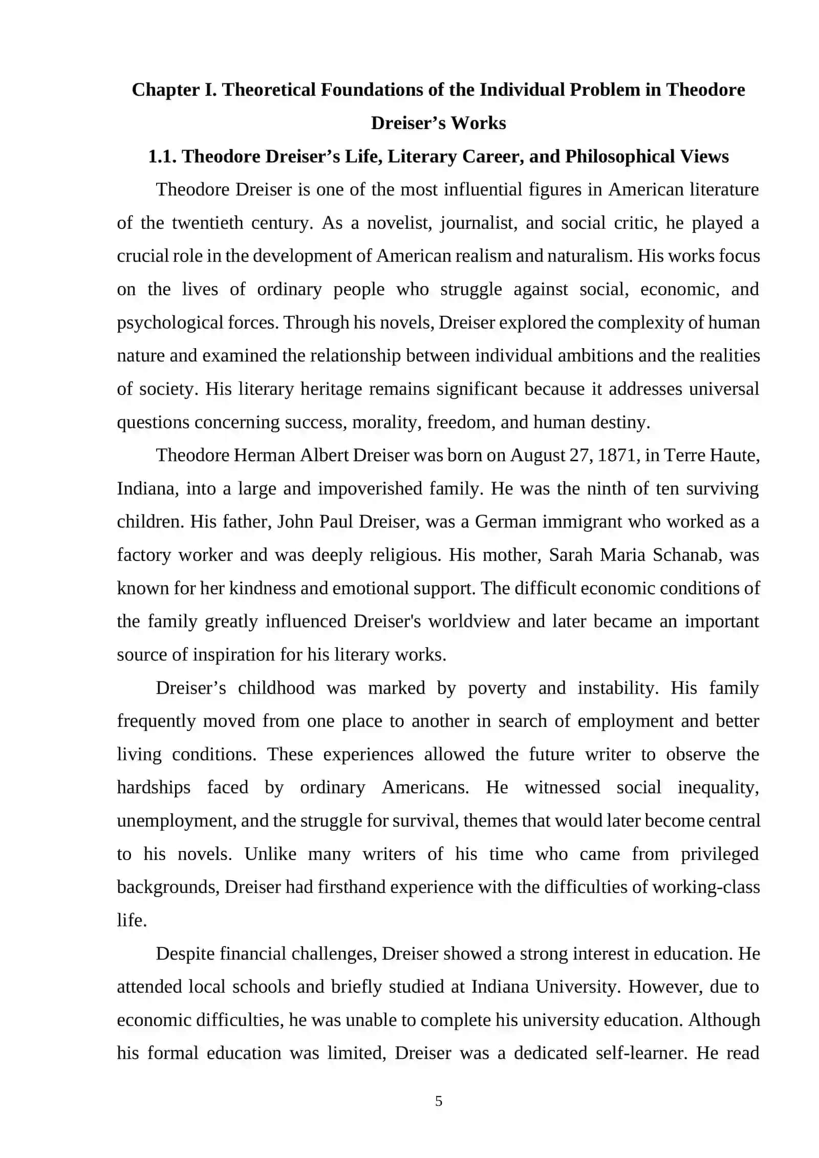 The problem of individual in the works of Th.Dreiser 4
