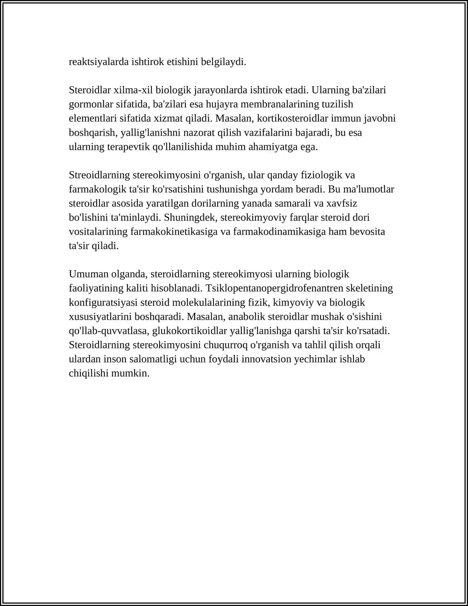 STEROIDLAR VA TERPENLARNING STEREOKIMYOSI 4