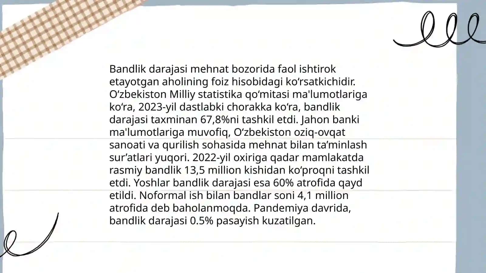 Ishchi kuchi va uning bandligi.Ishsizlik 4