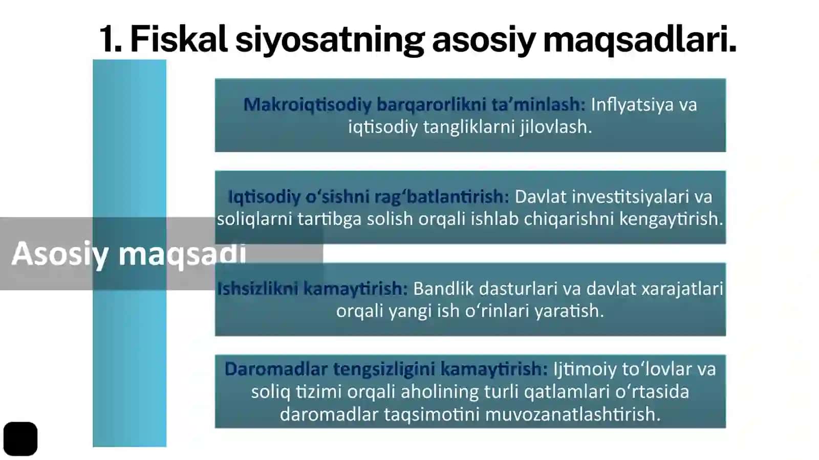 Fiskal siyosat va uning iqtisodiyotdagi o’rni 4