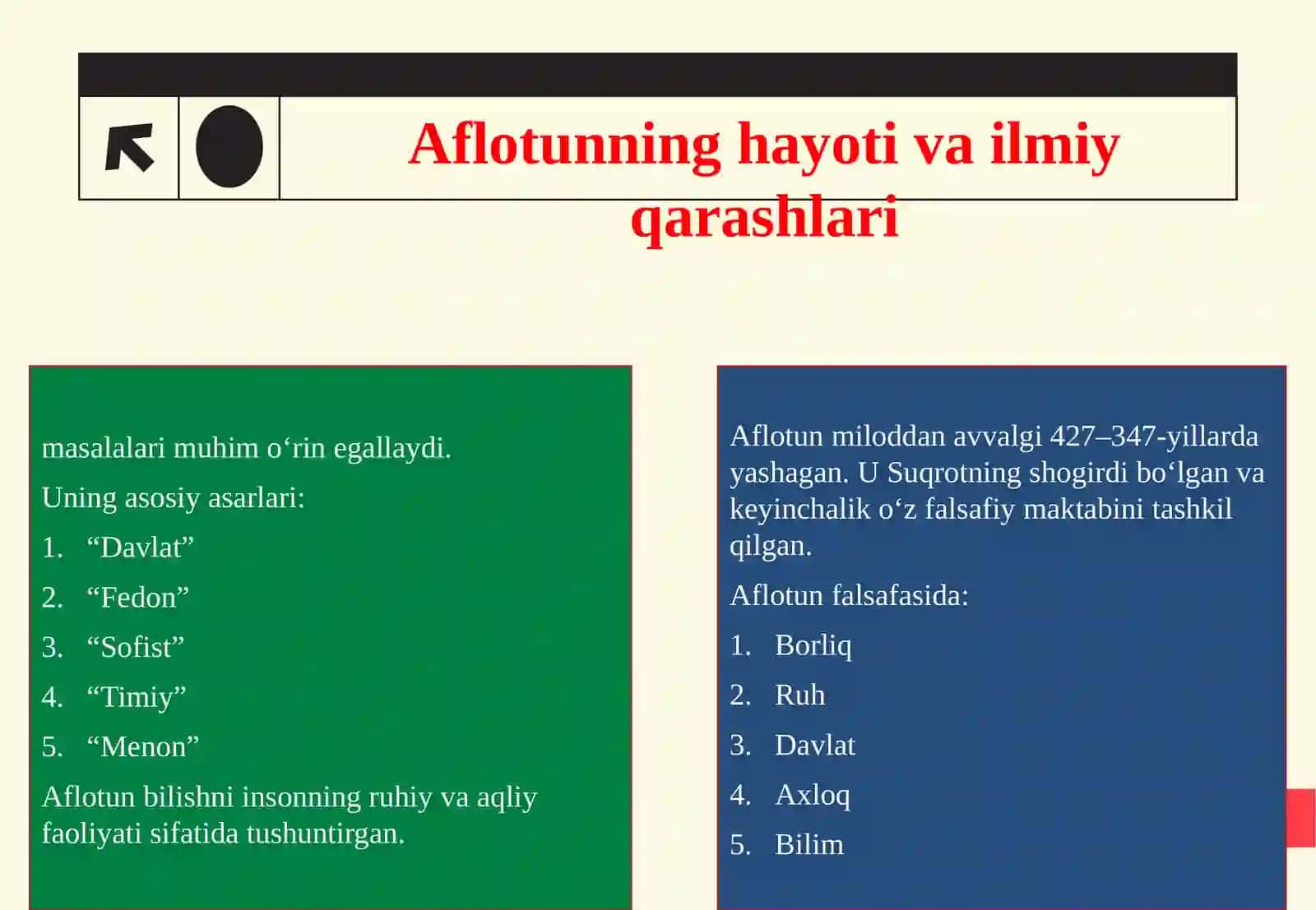 Aflotunning bilish nazariyasi 4