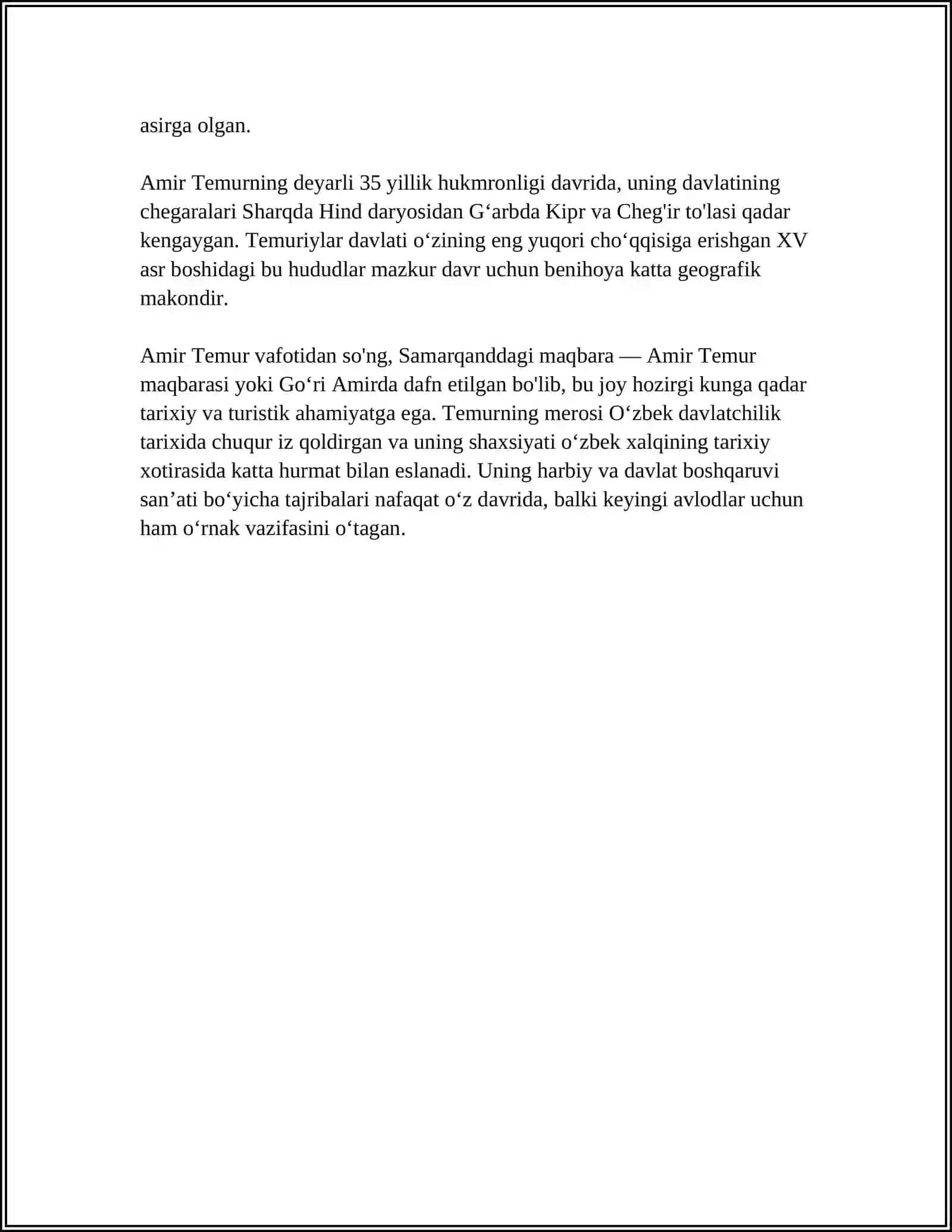 AMIR TEMURNING OPZBEK DAVLATCHILIGIDA TUTGAN O‘RNI 4