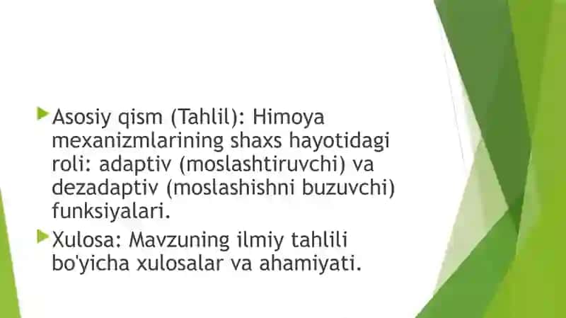 Psixologik himoya mexanizmlari muammosi 4