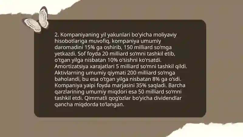 Uztelecom kompaniyasining moliyaviy holati 4