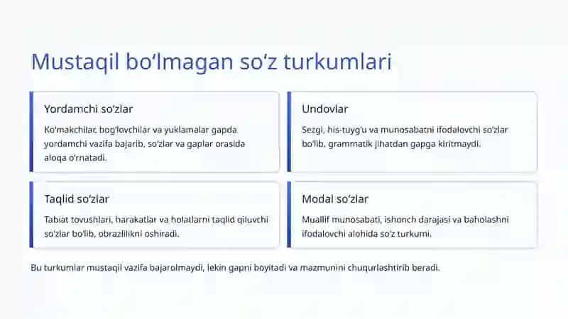 Soʻz turkumlarini aniqlash mezonlari 4