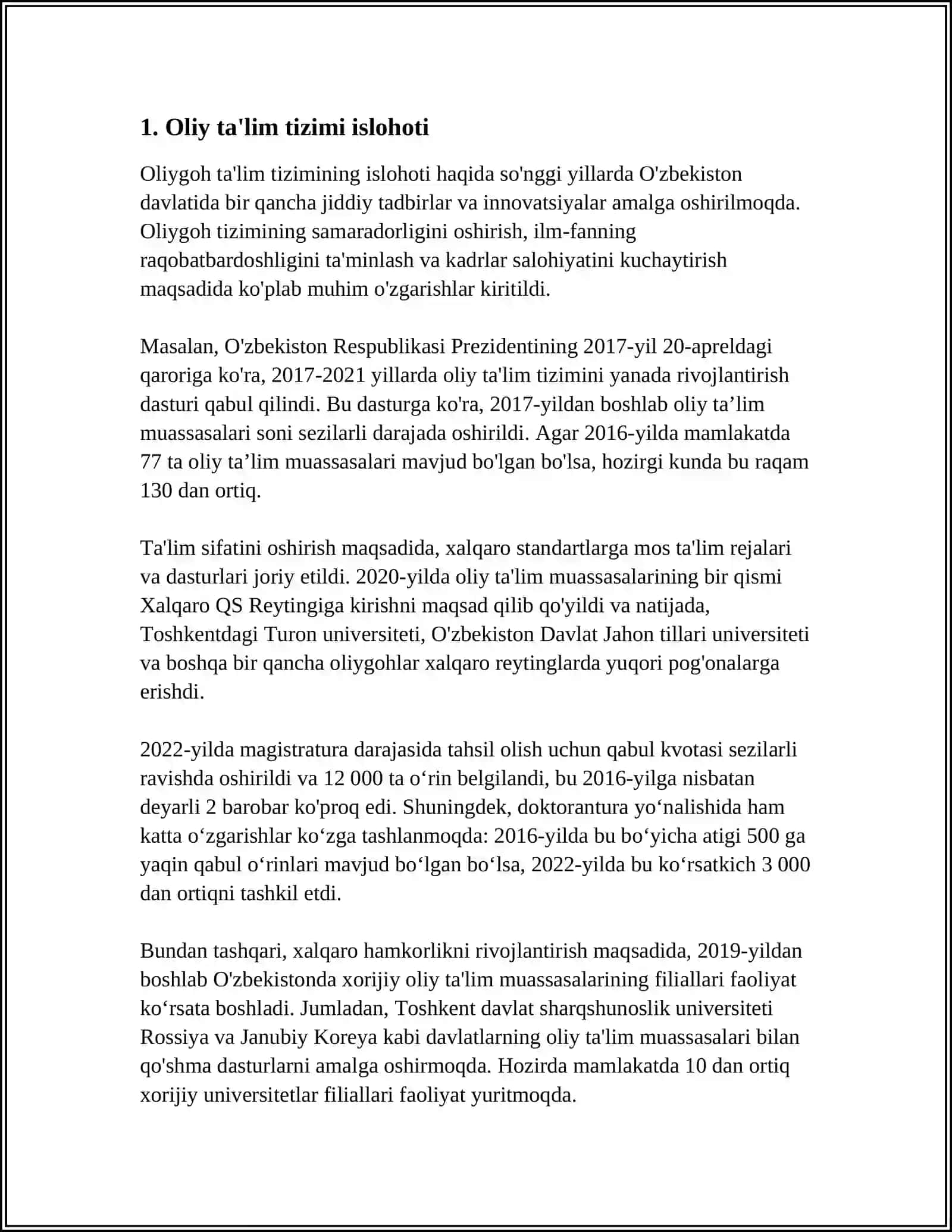 Oliy ta'lim tizimi islohoti 4