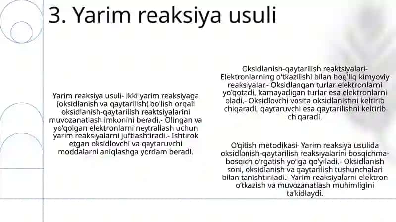 Oksidlanish Qaytarish Reaksiyalari O'Qitish Metodikasi 4
