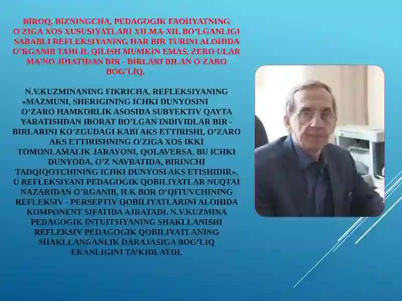 O'qituvchi pedagogik faoliyatda kasbiy refleksiyaning o'rni 4