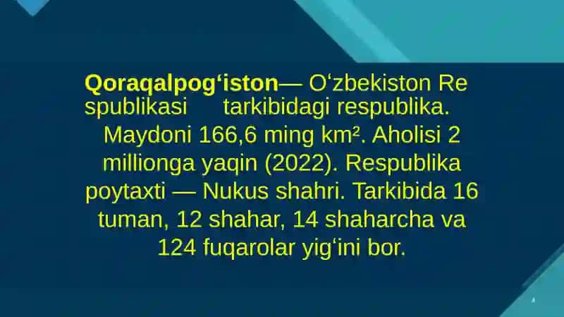 Mustaqillik yillarida Qoraqalpog’iston Respublikasi 4
