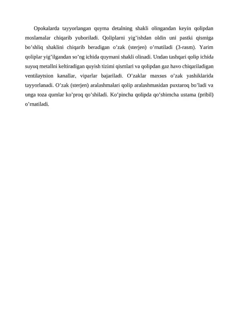 Quymakorlikning texnologik asoslari 4