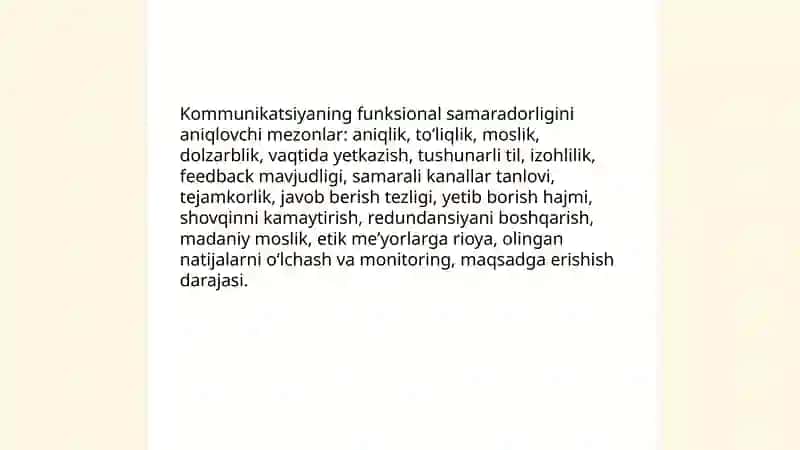 Kommunikatsiyaning Funksional Samaradorligi 4