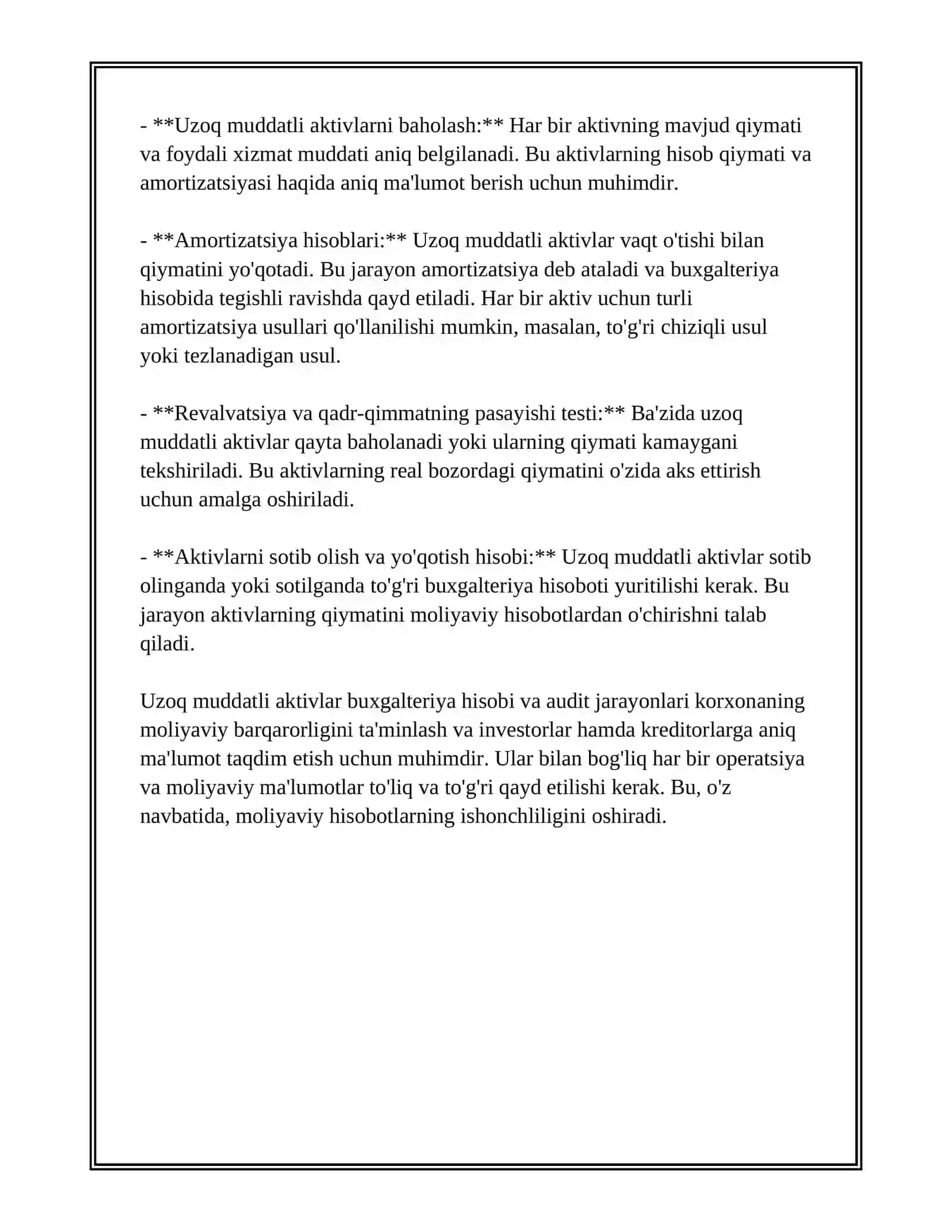 Uzoq muddatli aktivlar hisobi va auditi 4