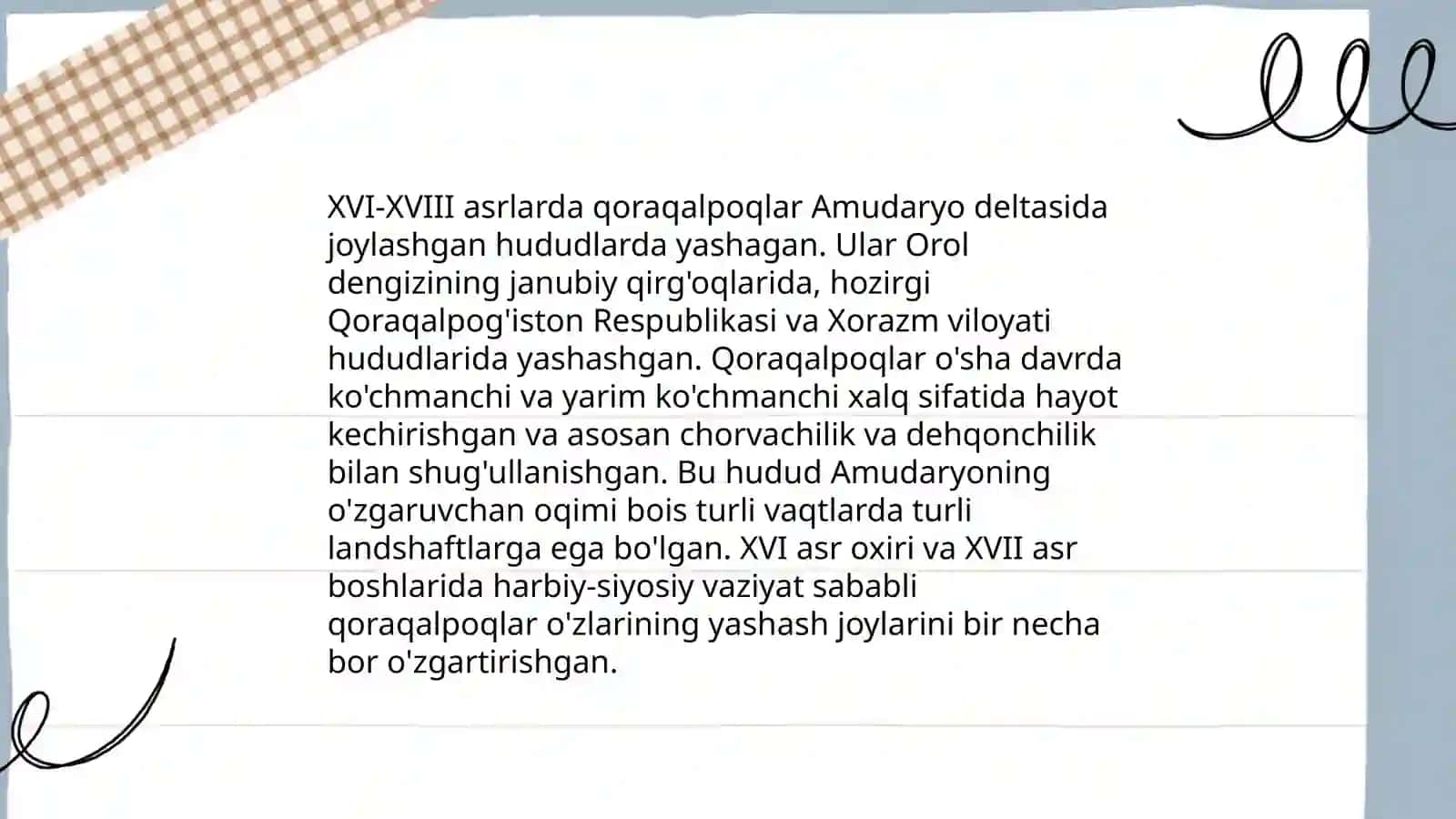XVI-XVIII asrlarda Qoraqalpoqlar kelib chiqish tarixi 4