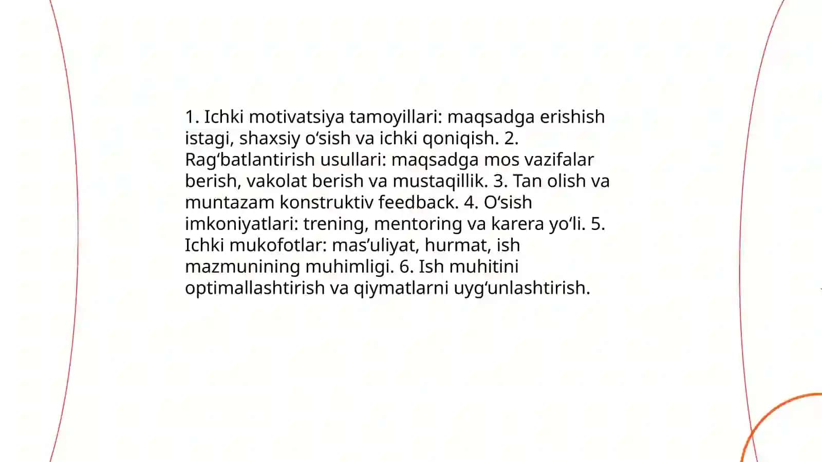 Rahbarlik uslublari va xodimlarga ta'sir o‘tkazish 4