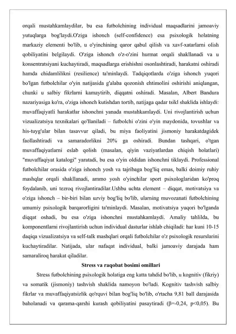 Futbolchilarni psixologik tayyorlash usullari 4