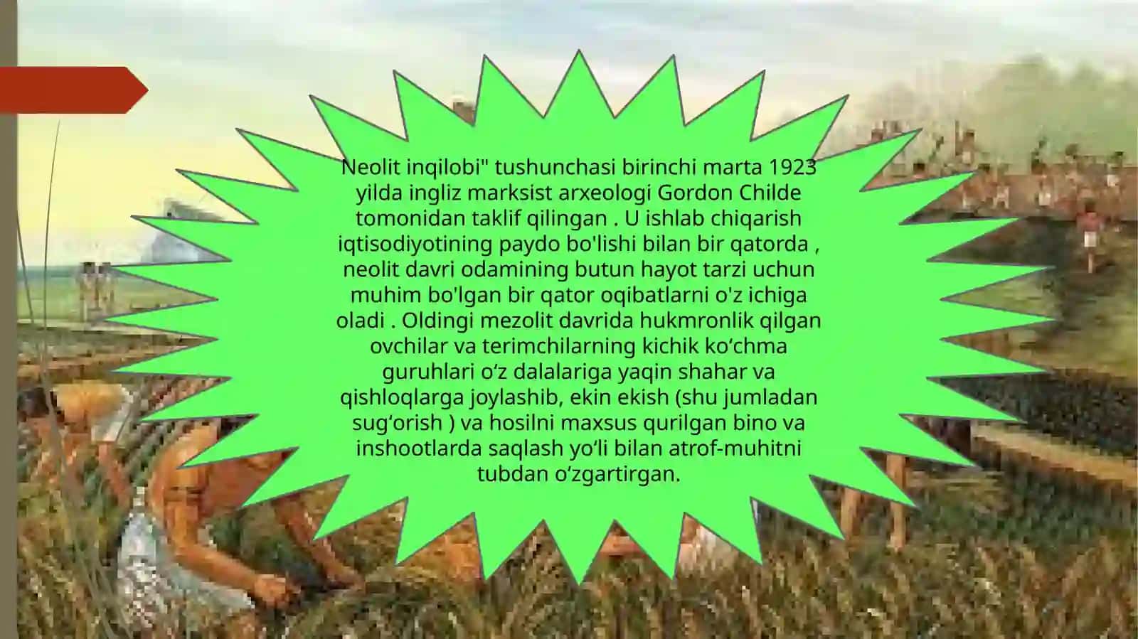 Qadimgi dunyoning turli hududlarida ishlab chiqarishning rivojlanish darajasini taqqoslash(mezolit, neolit, eneolit, bronza, ilk temir davri) 4
