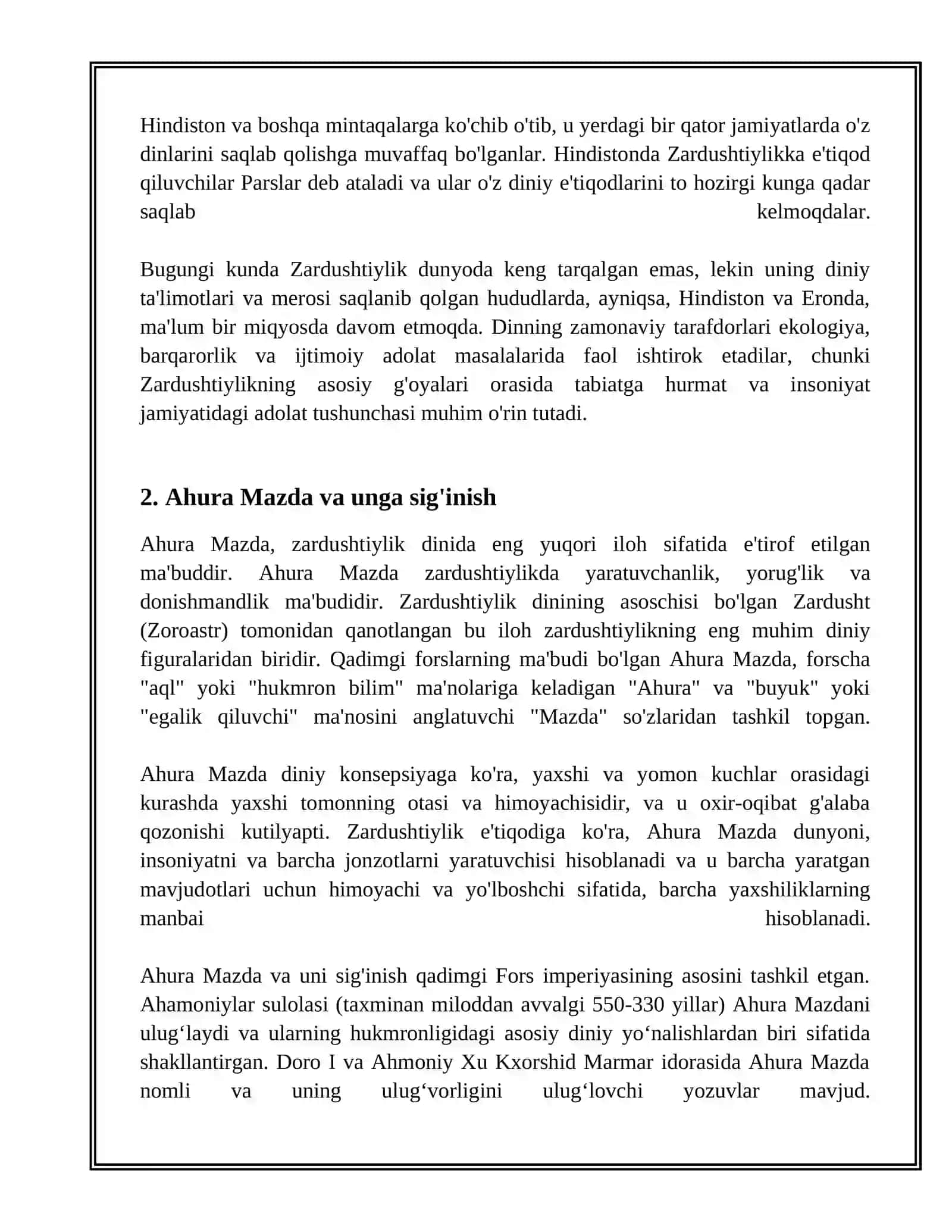 ZARDUSHTIYLIKNING DINIY INYERARXIYASI mavzusida tayyor mustaqil ta'lim ishi 4