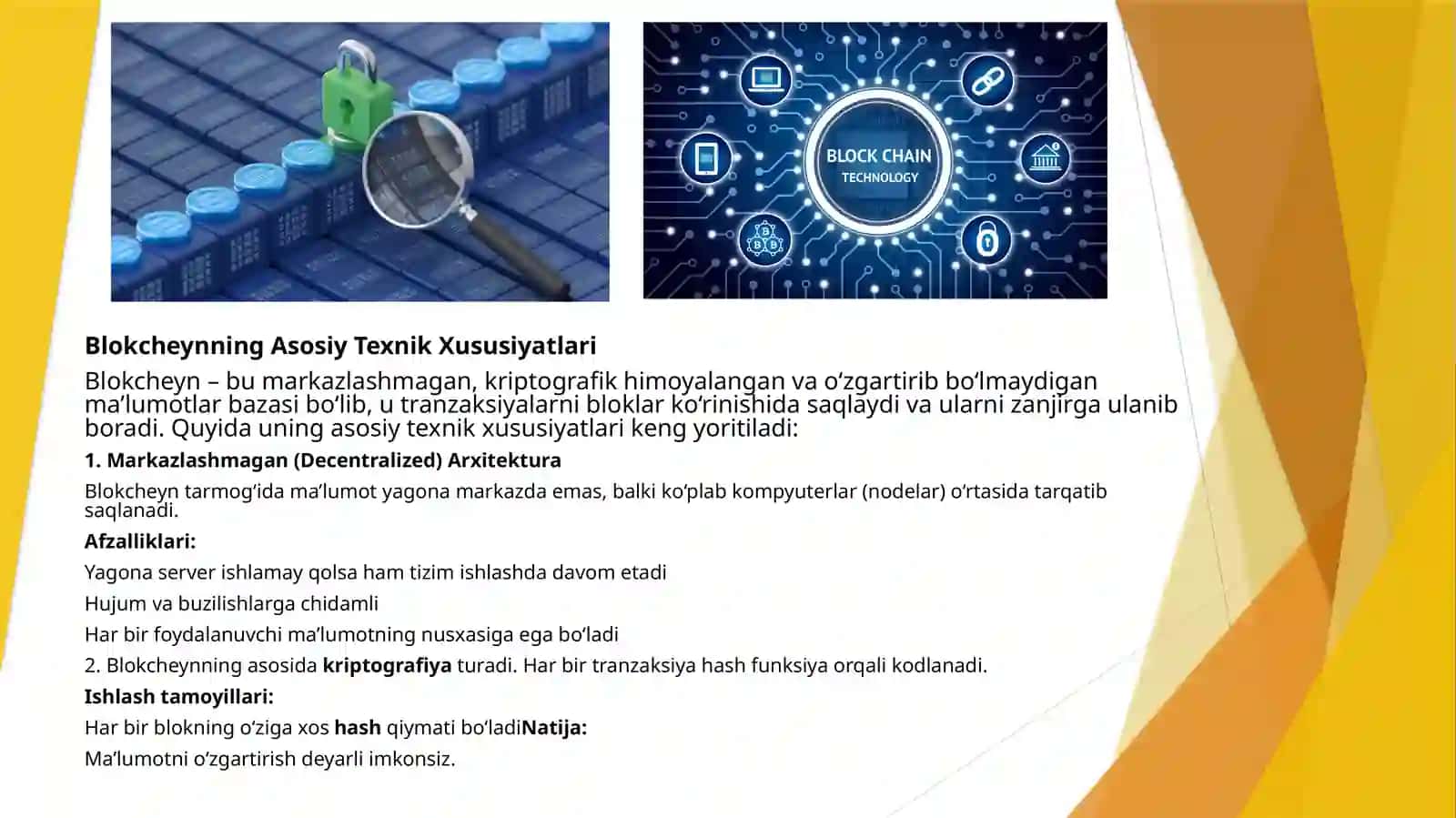 Blokcheyn texnologiyasi va undan foydalanish 4