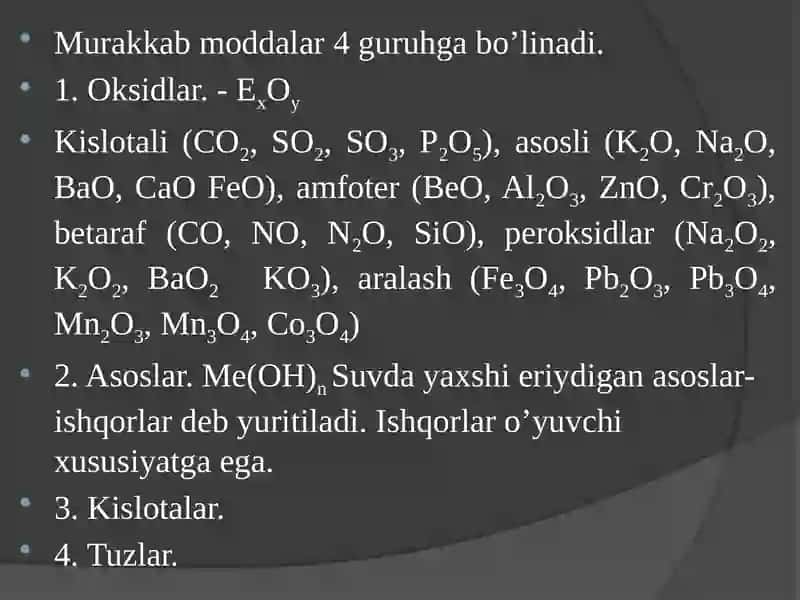 Noorganik moddalar 4
