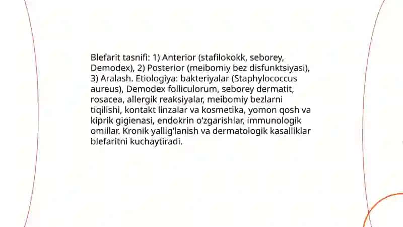 Qovoq kasalliklari va Blefaritlar 4