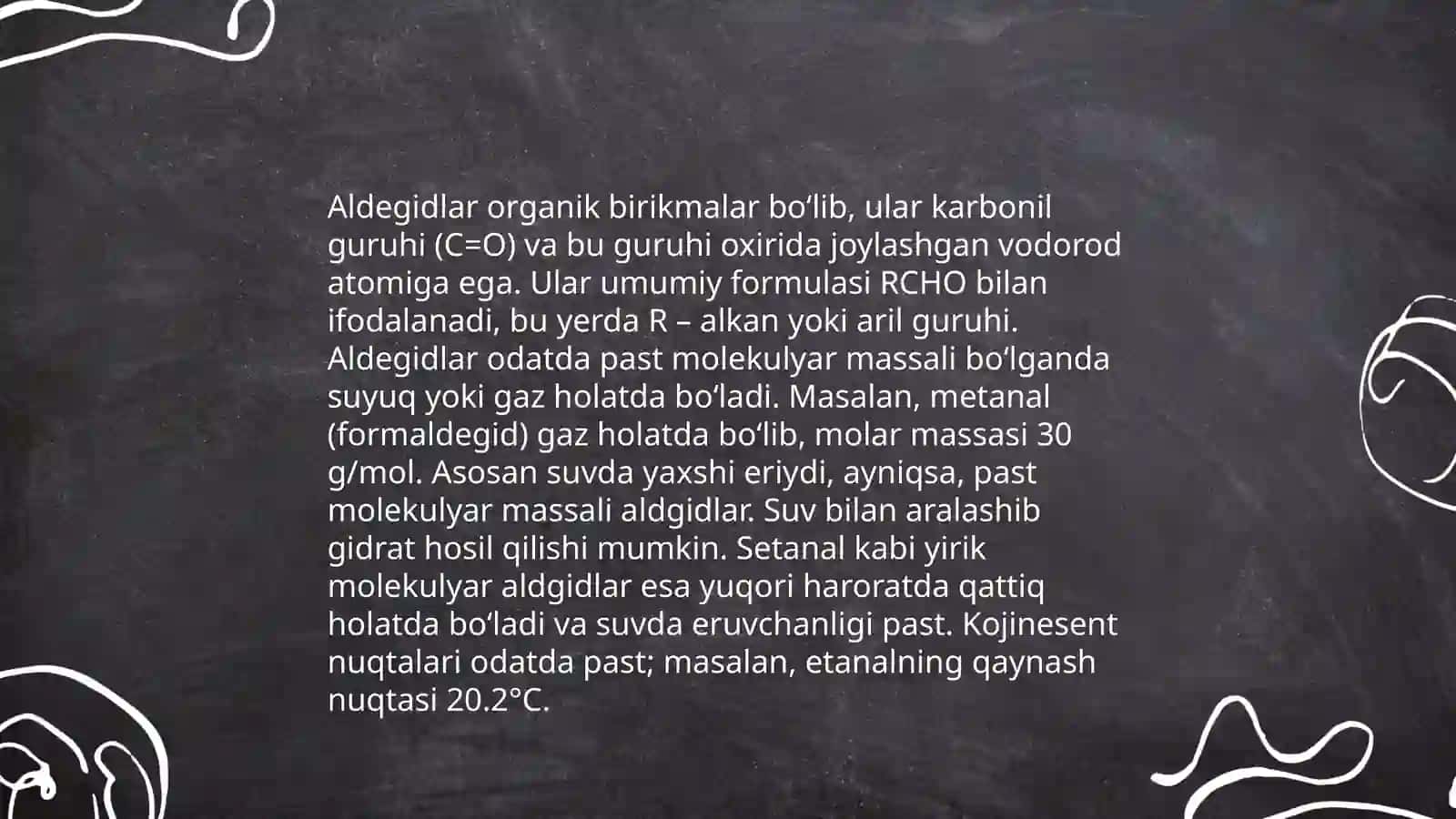 Aldegidlar fizik va kimyoviy xossalari 4
