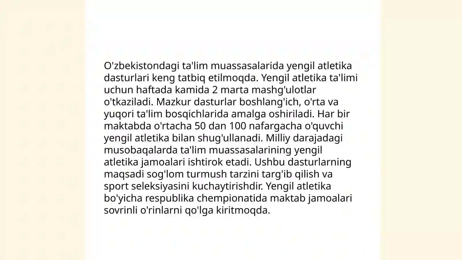 Yengil atletika mashg'ulotlari 4