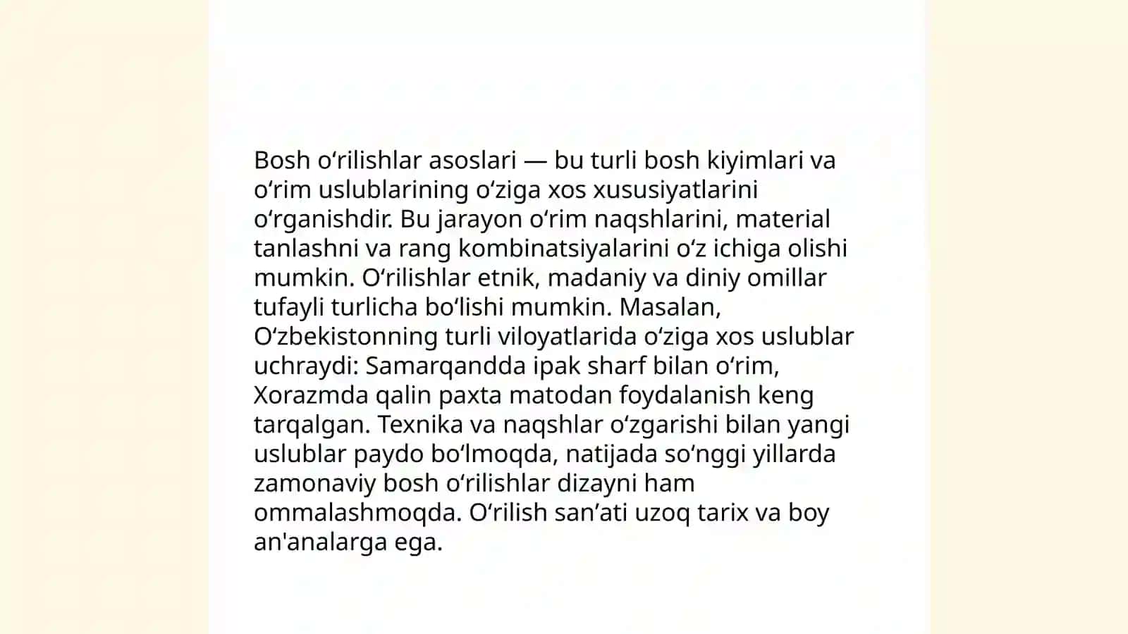 Toʻquv oʻrilishlar tasnifi 4