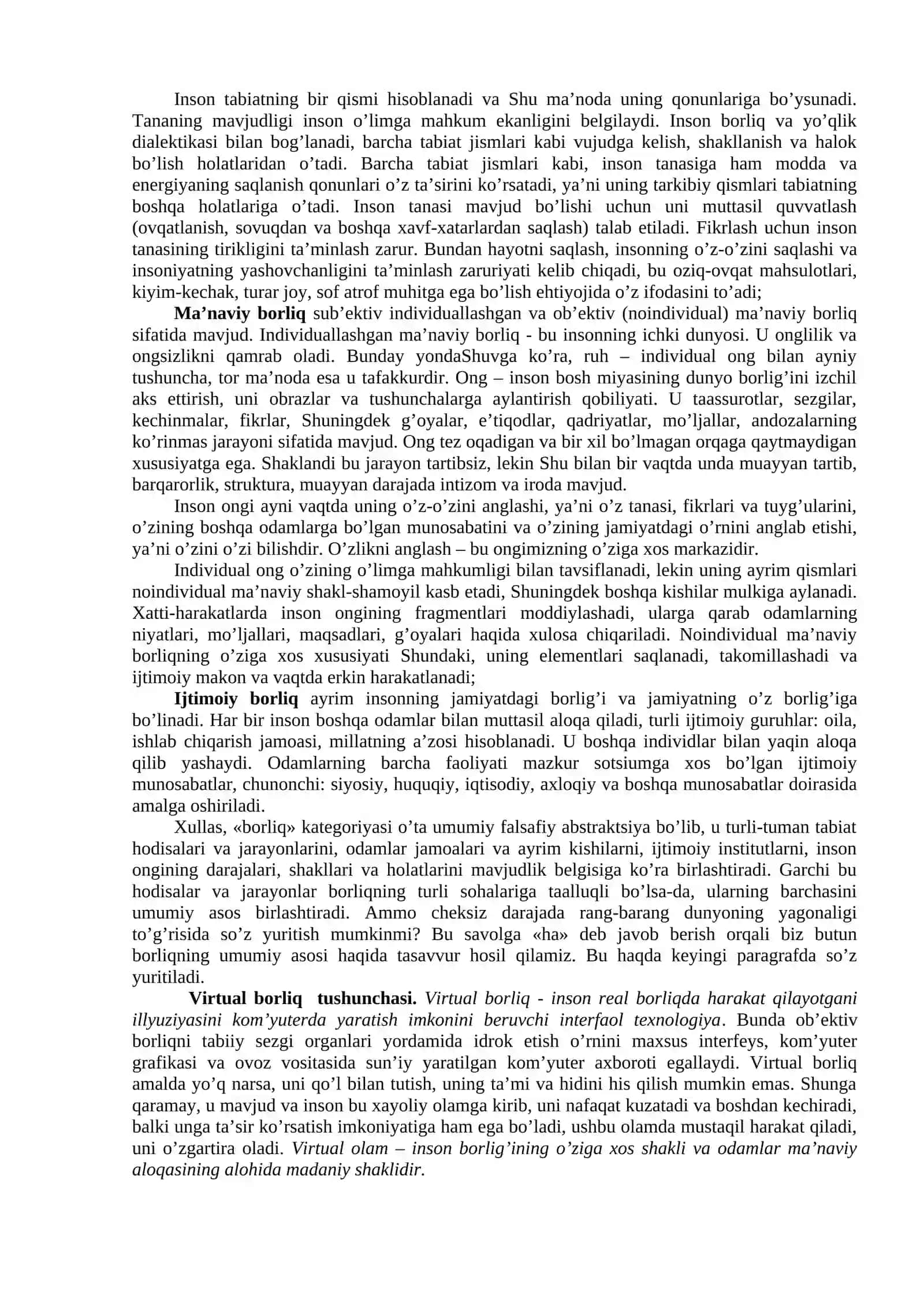 BORLIQ VA RIVOJLANISH FALSAFASI 4