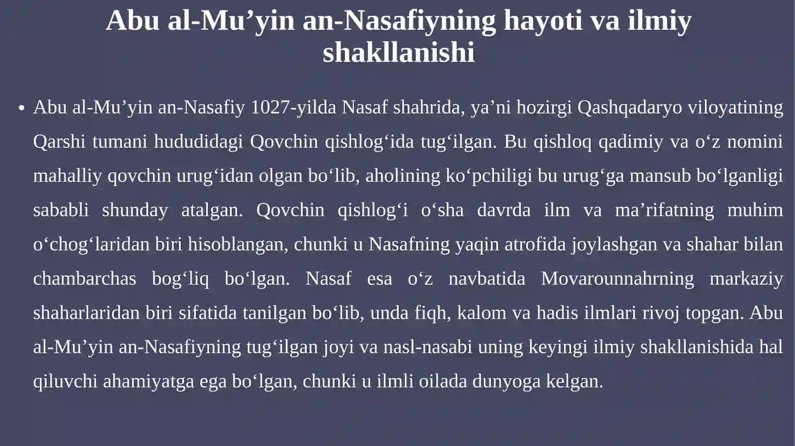 Abu al-Mu’yinan-Nasafiy(1027-1147) 4