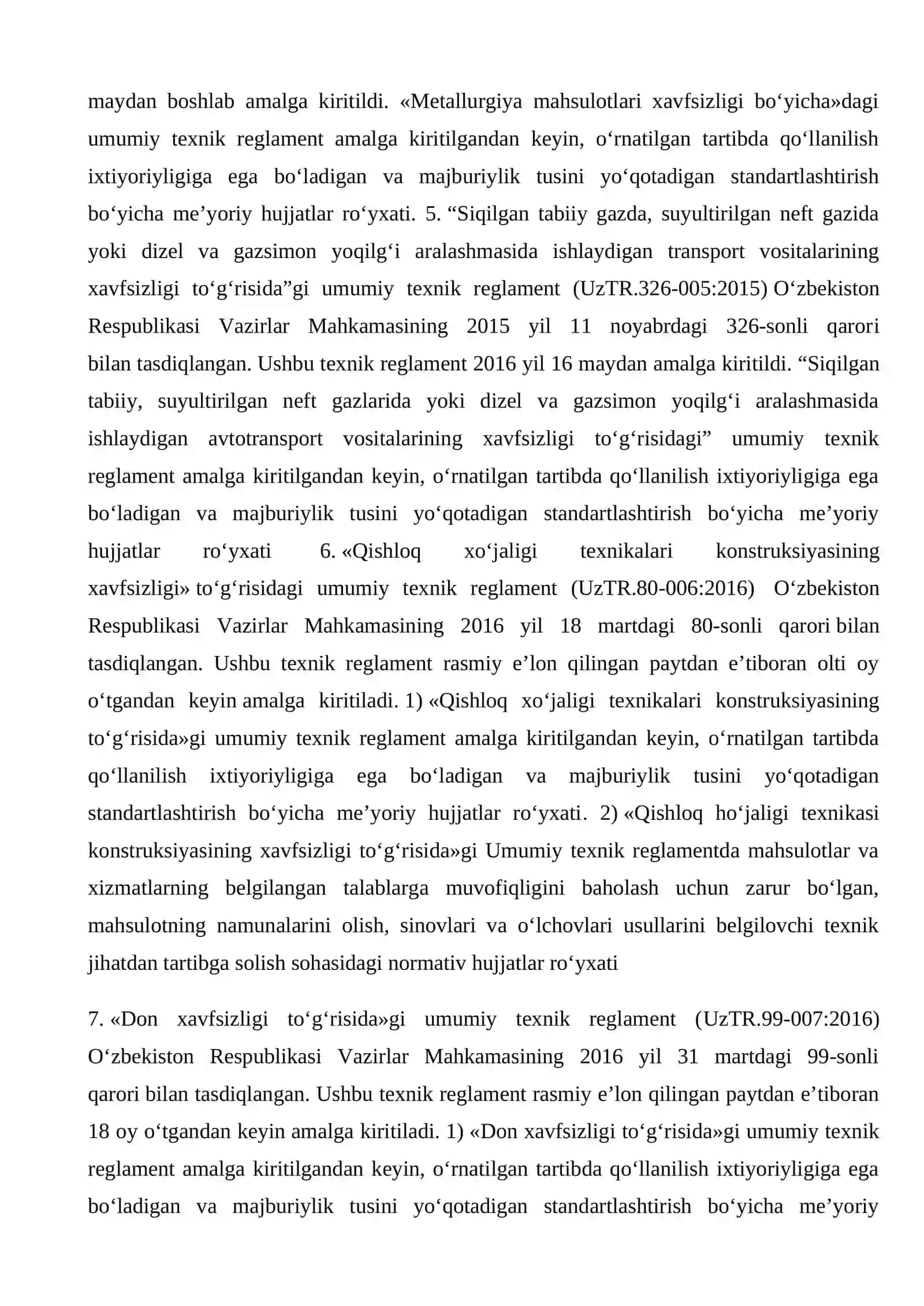 Texnik reglamentlar to’risida umumiy ma’lumotlar 4